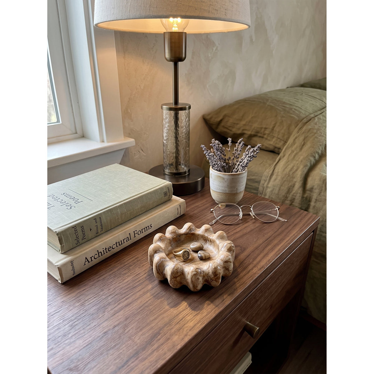 Scalloped Marble Catchall Dish