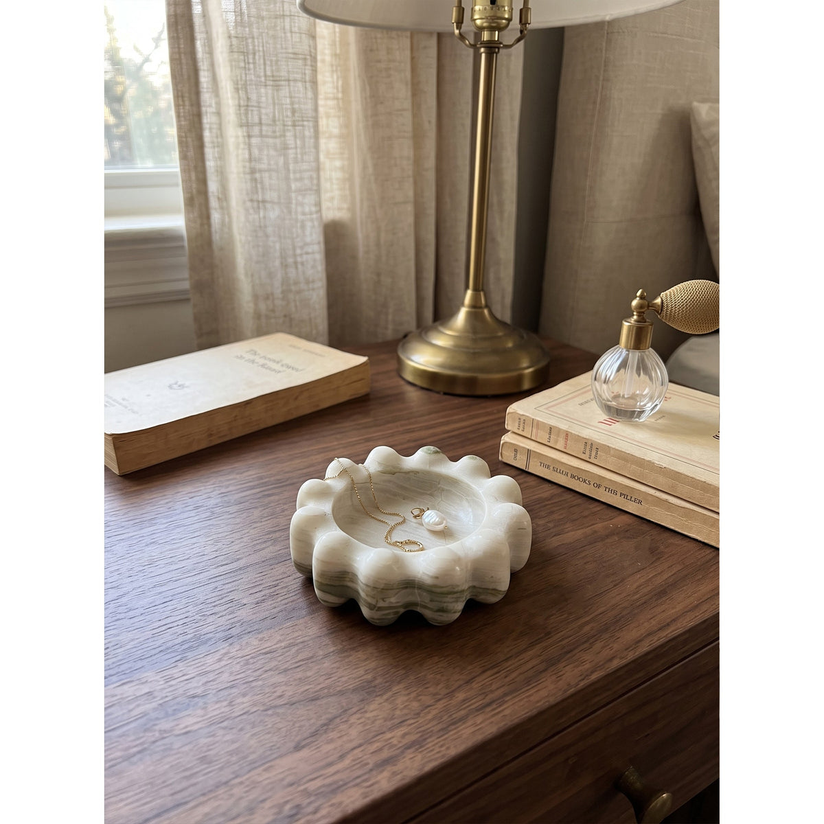 Scalloped Marble Catchall Dish