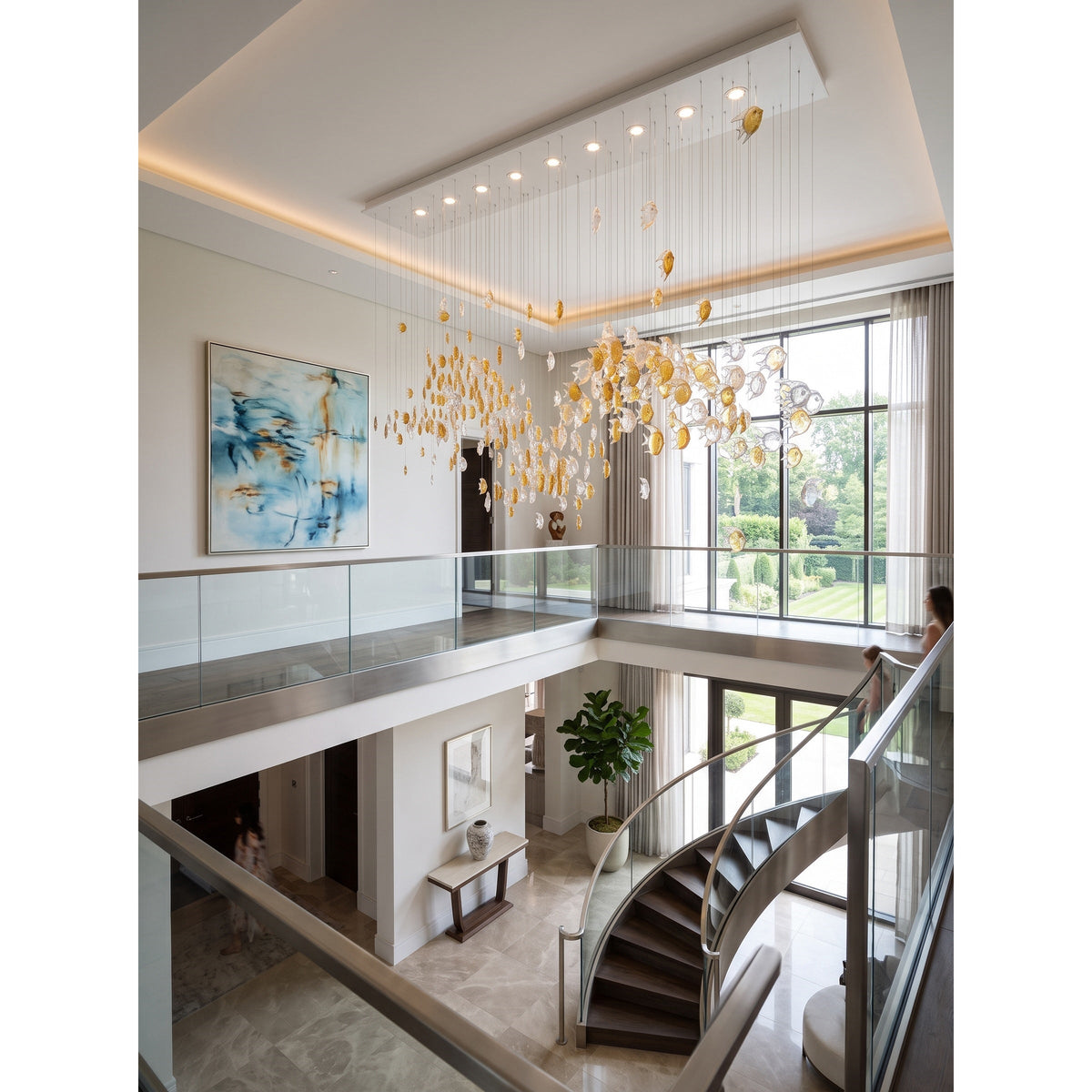 Schole Glass Fish Chandelier