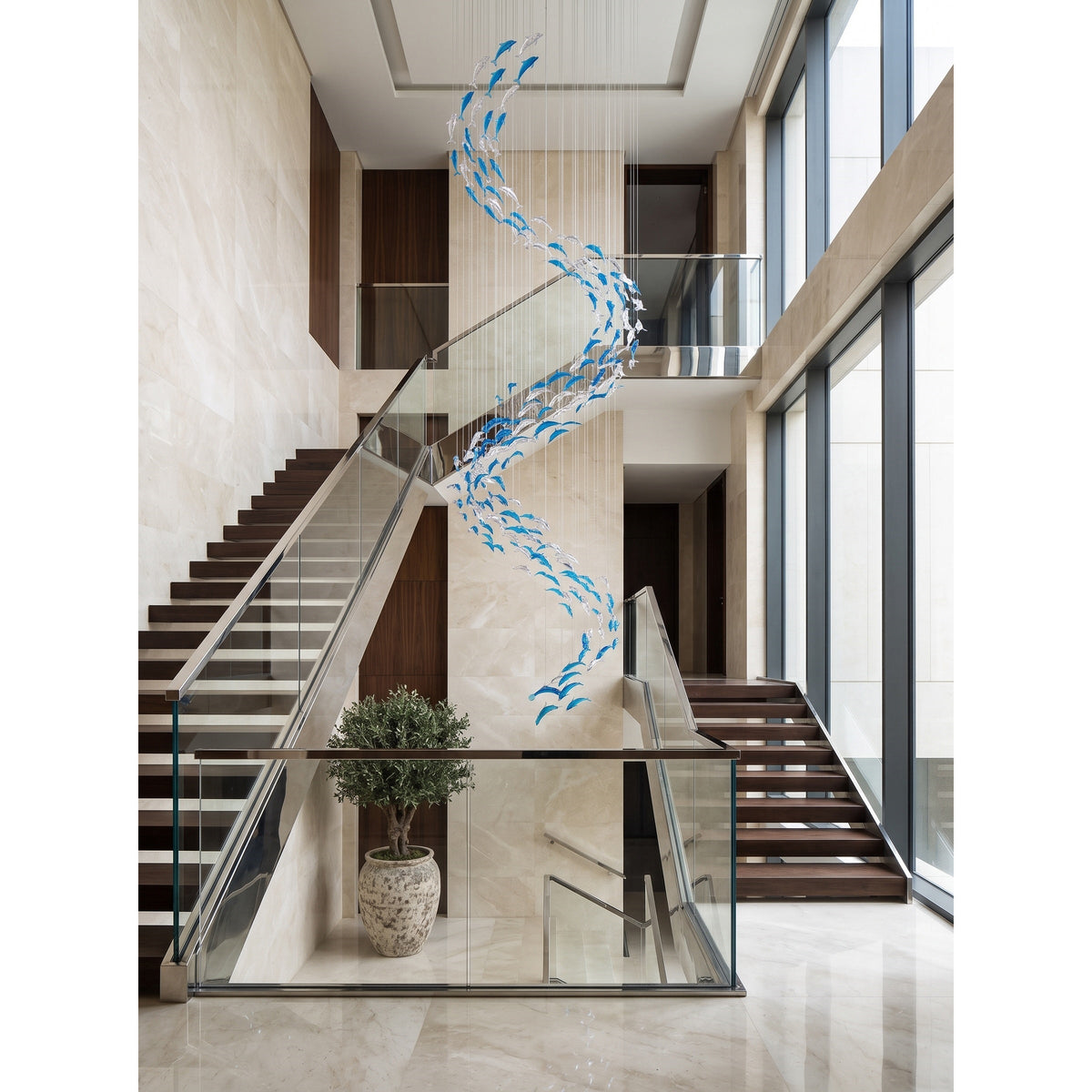 Schole Glass Fish Chandelier