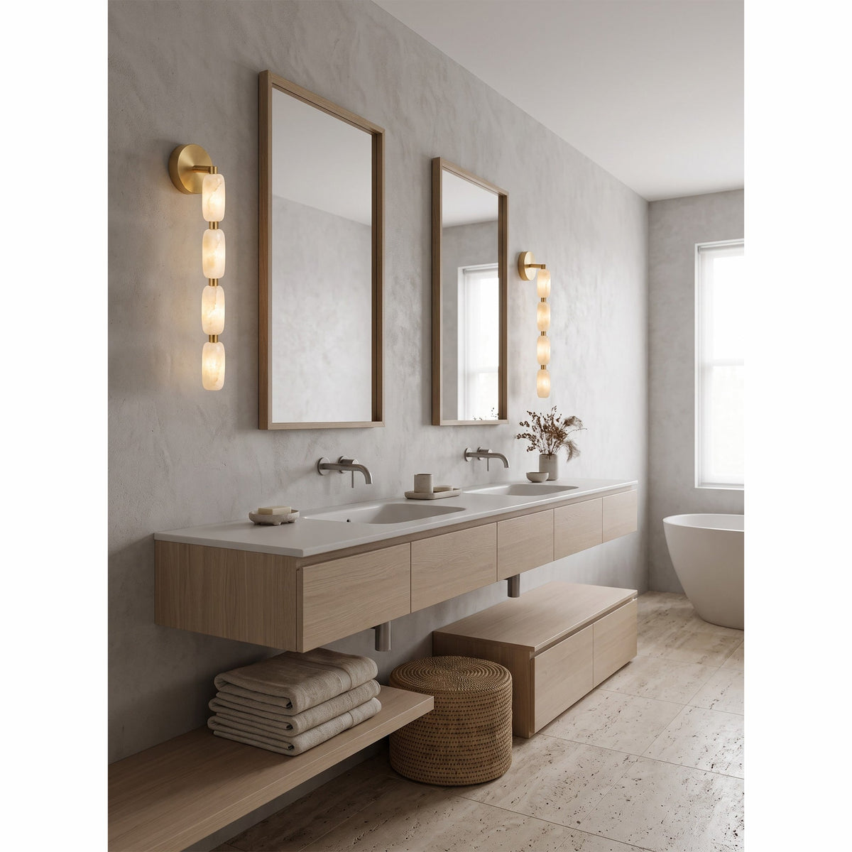 Seravelle Alabaster Wall Sconce