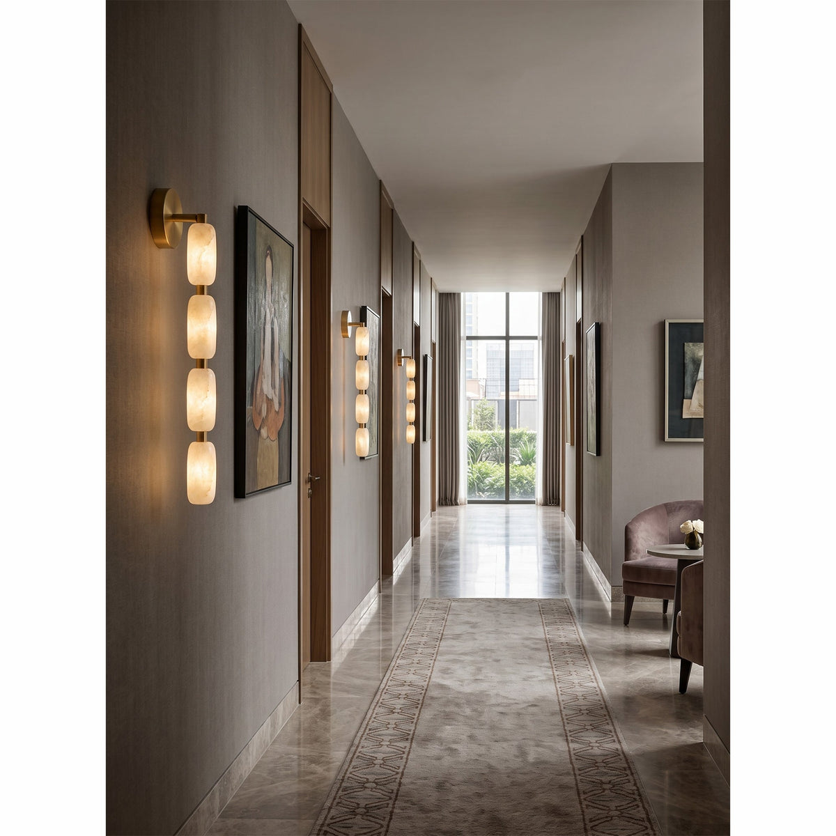 Seravelle Alabaster Wall Sconce