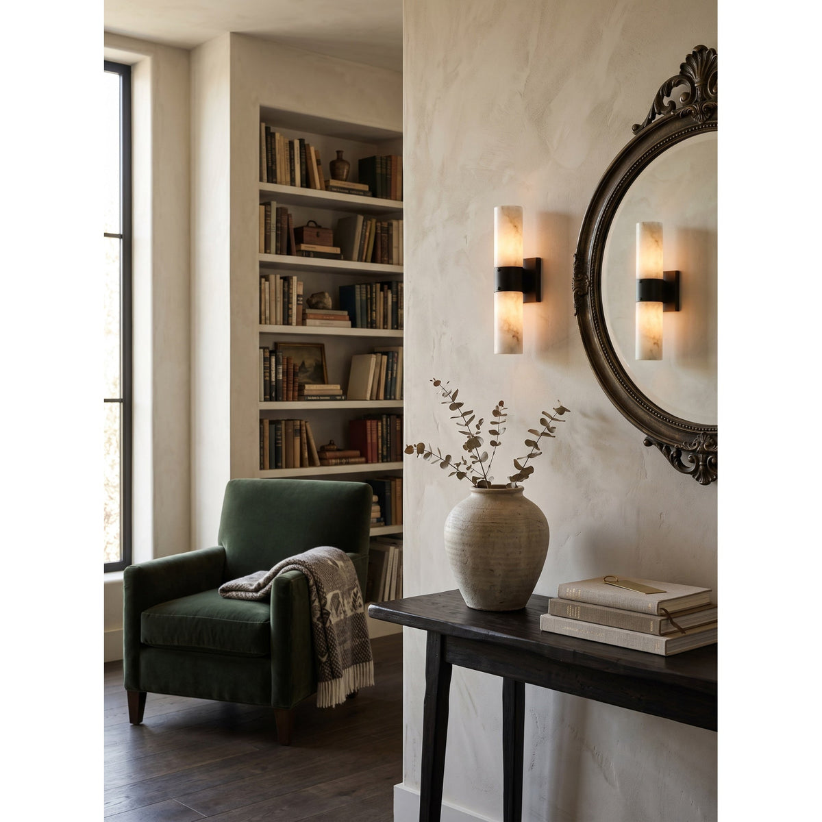 Soleil Fluted Alabaster Wall Sconce