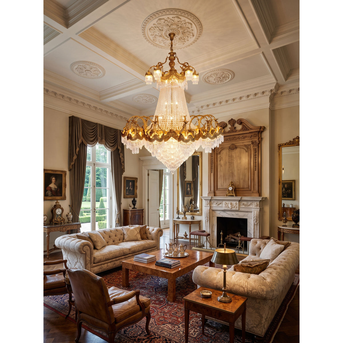 Stained Crystal Chandelier