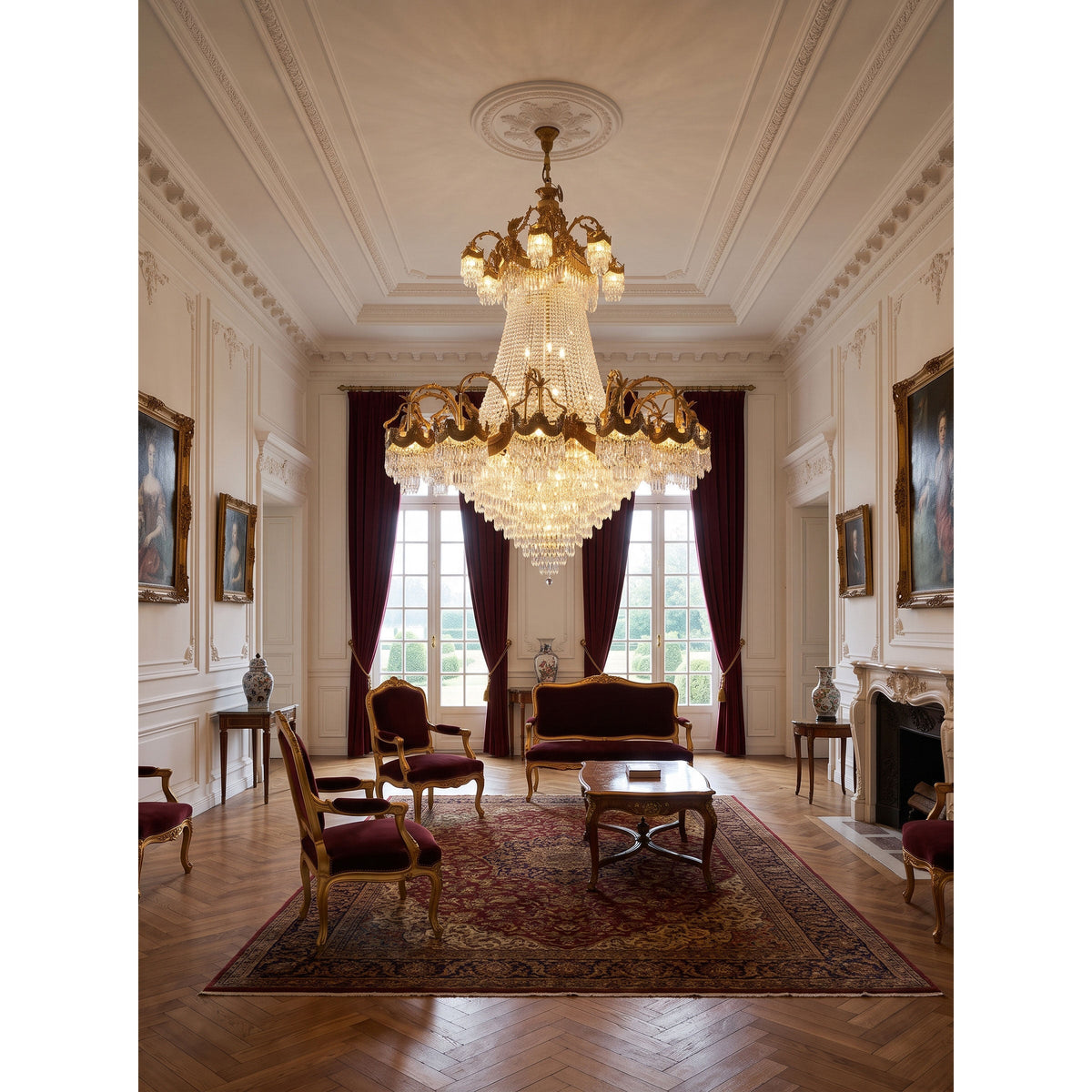 Stained Crystal Chandelier