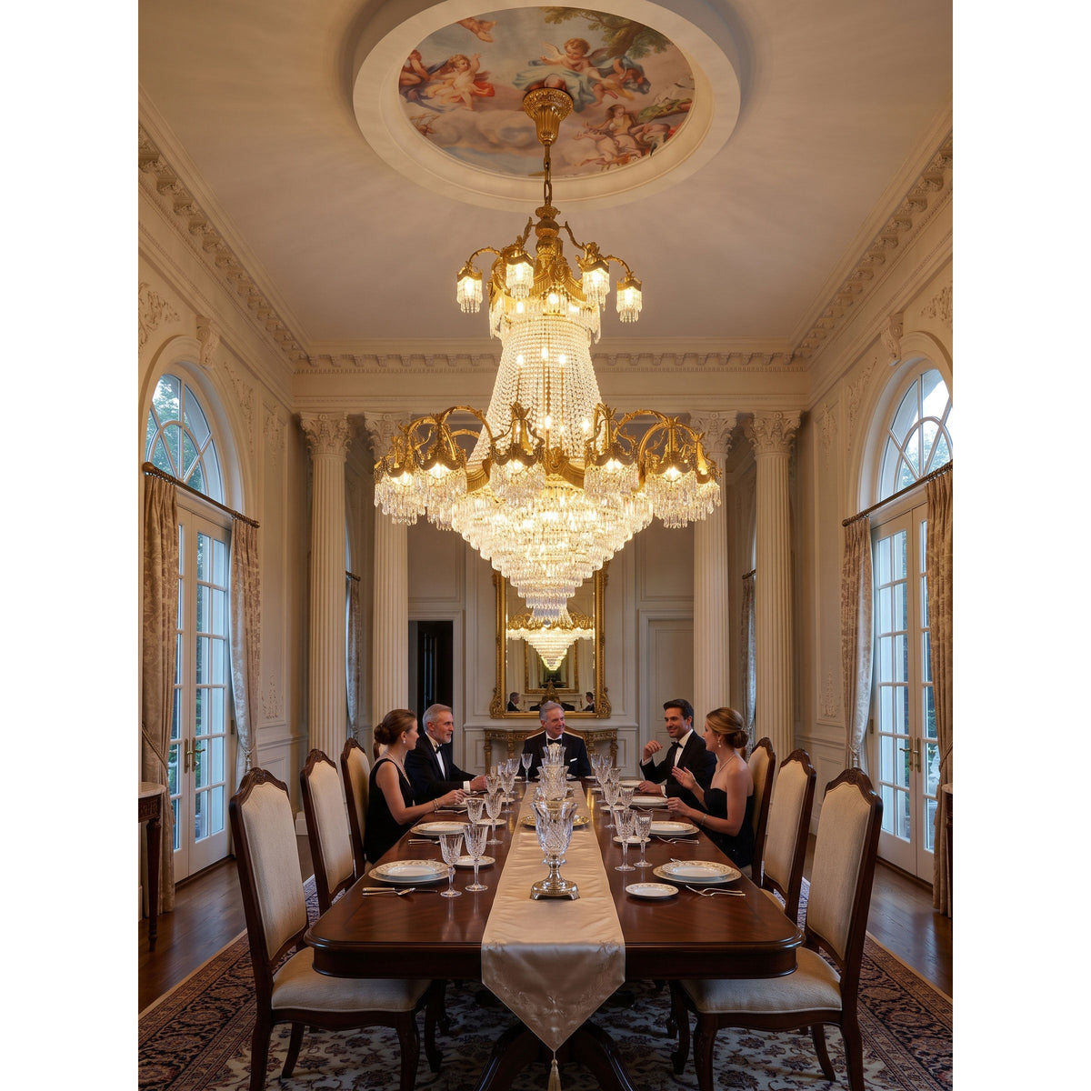 Stained Crystal Chandelier