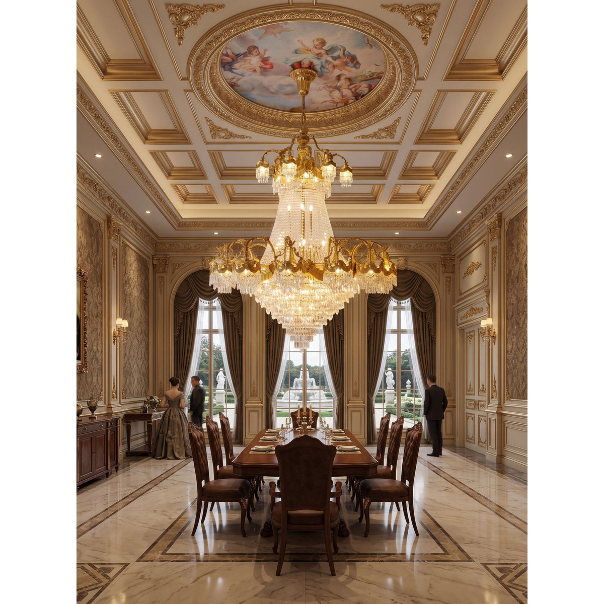Stained Crystal Chandelier