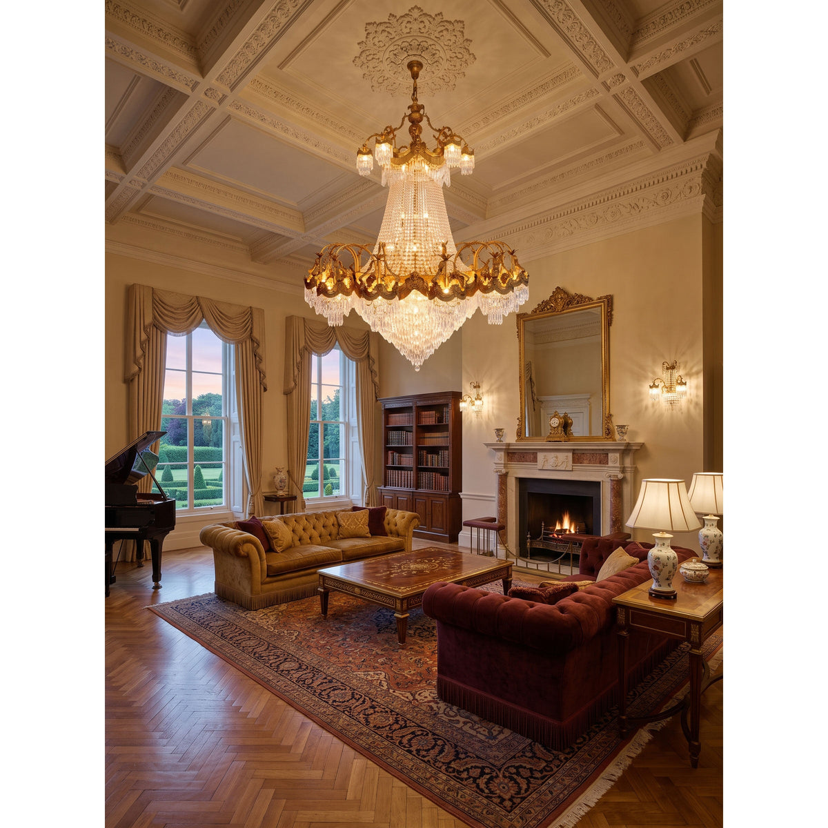 Stained Crystal Chandelier