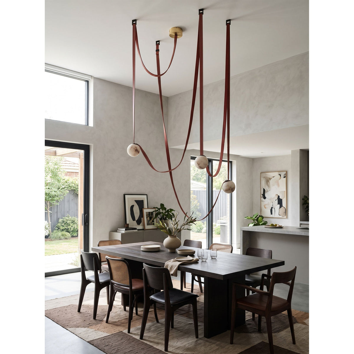 Tether 3-Light Alabaster Draped Chandelier