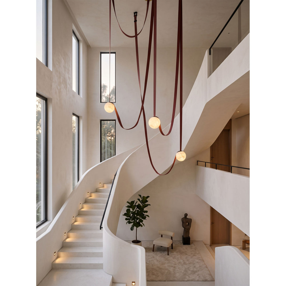 Tether 3-Light Alabaster Draped Chandelier
