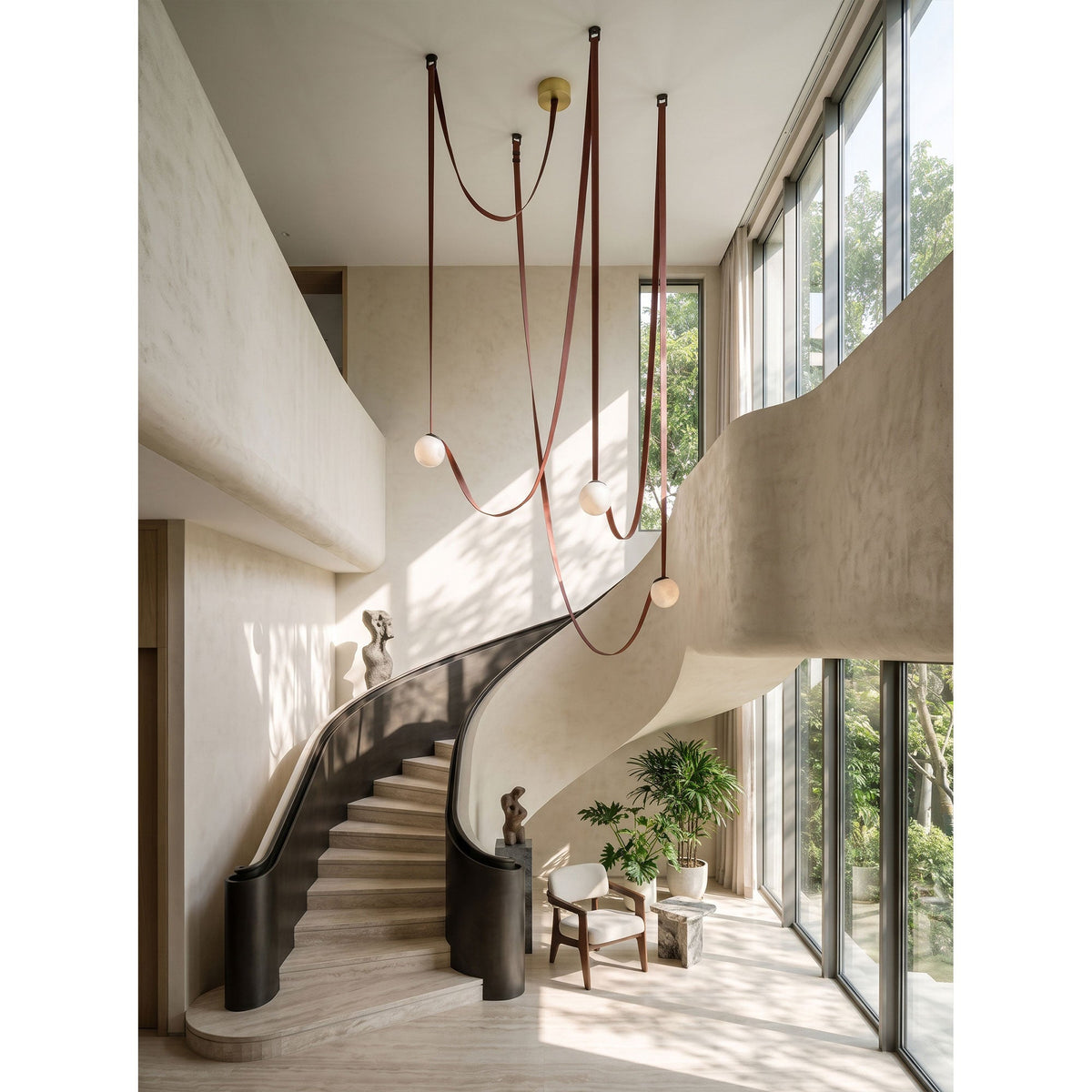 Tether 3-Light Alabaster Draped Chandelier