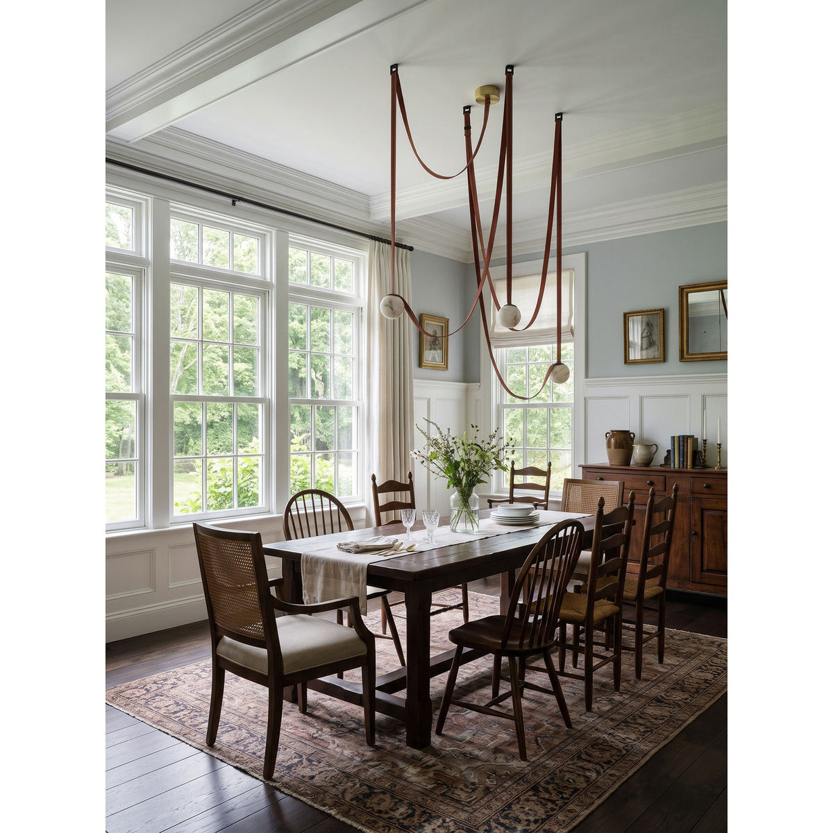 Tether 3-Light Alabaster Draped Chandelier