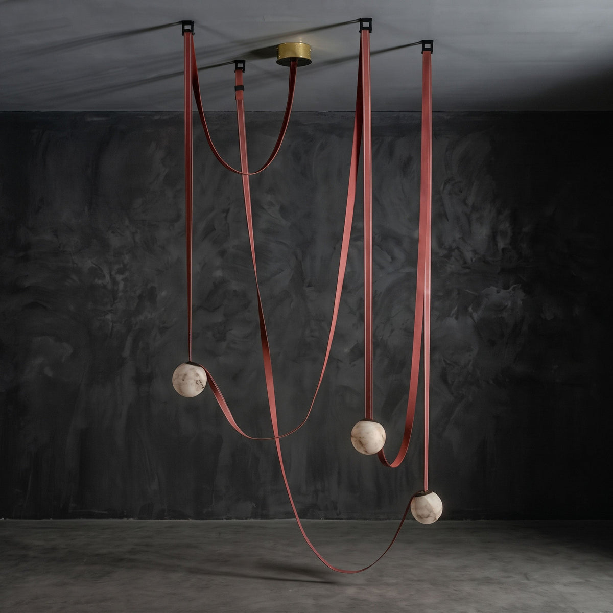 Tether 3-Light Alabaster Draped Chandelier