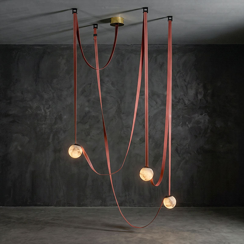 Tether 3-Light Alabaster Draped Chandelier