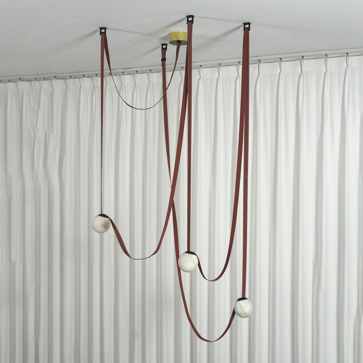 Tether 3-Light Alabaster Draped Chandelier