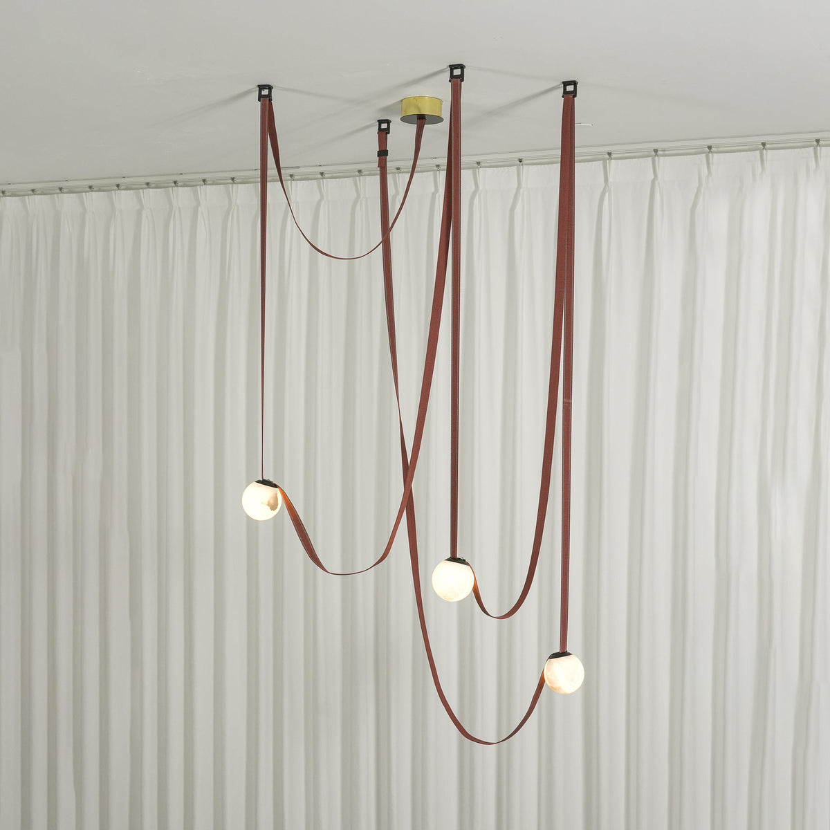 Tether 3-Light Alabaster Draped Chandelier