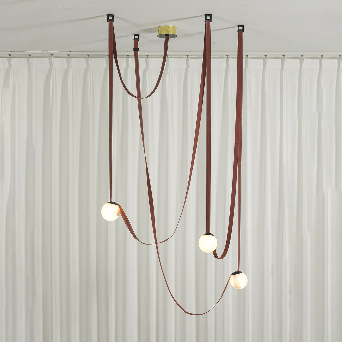 Tether 3-Light Alabaster Draped Chandelier