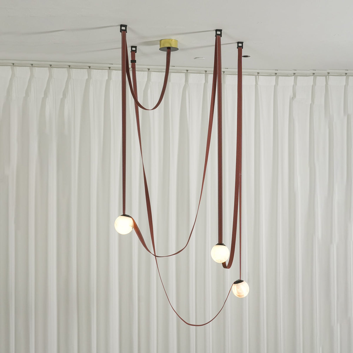 Tether 3-Light Alabaster Draped Chandelier