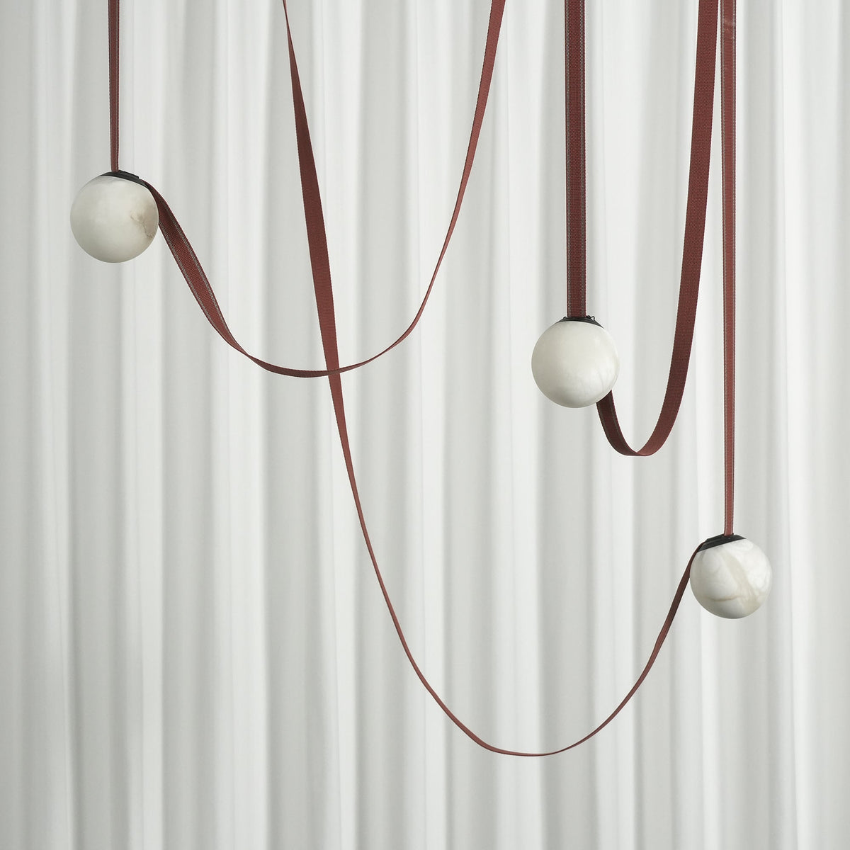 Tether 3-Light Alabaster Draped Chandelier