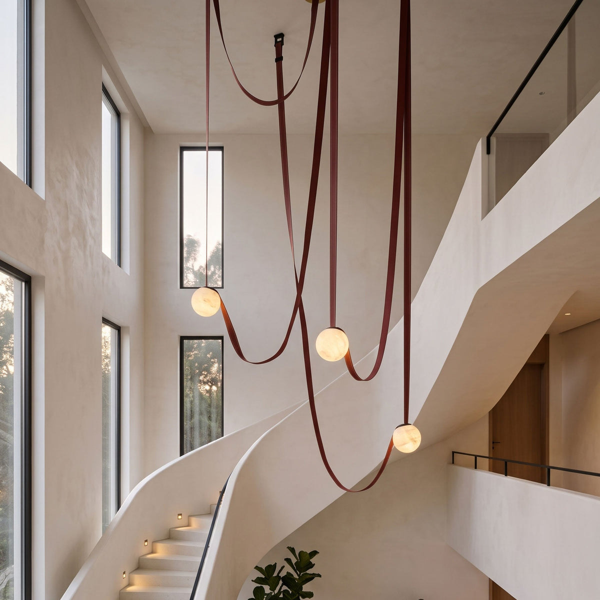 Tether 3-Light Alabaster Draped Chandelier
