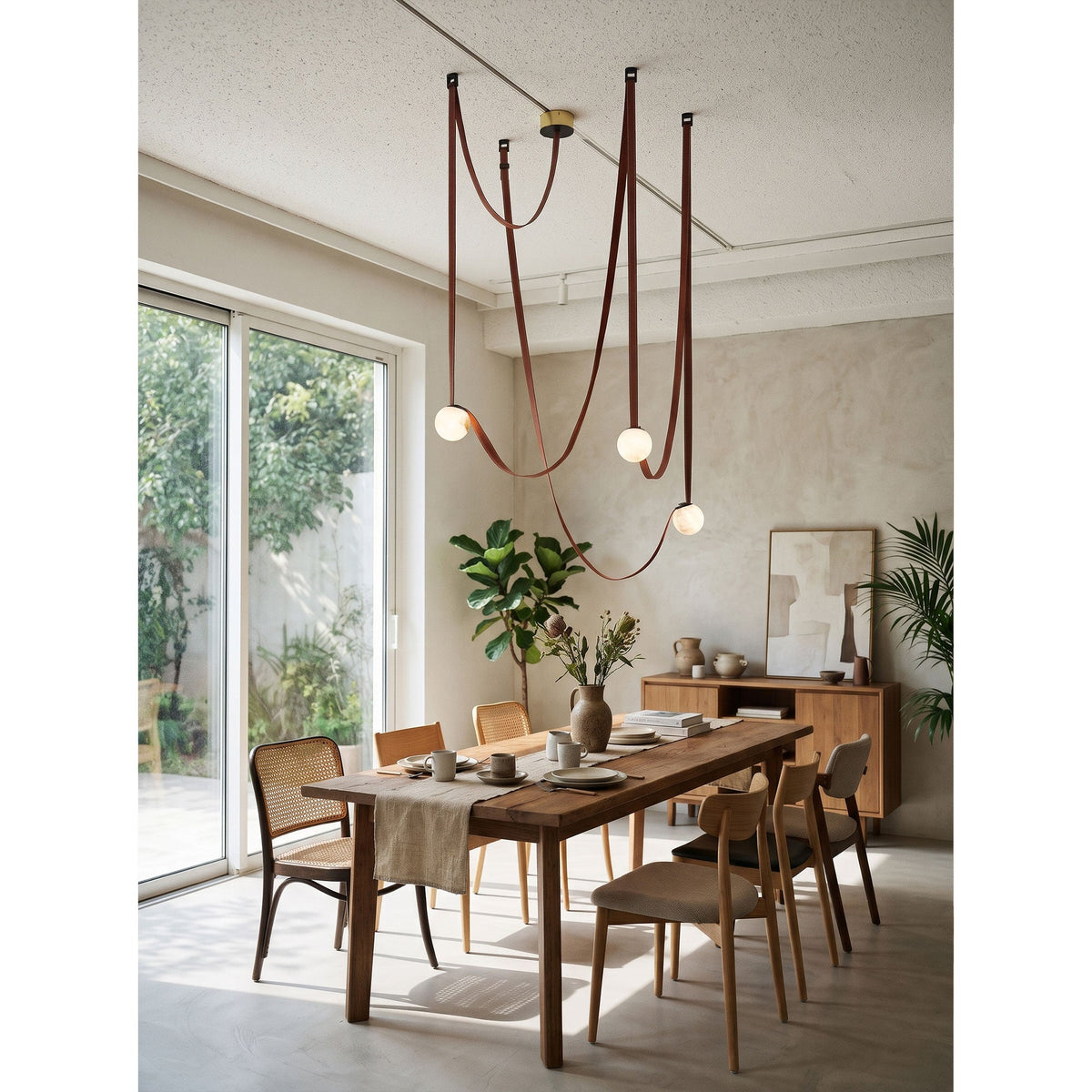 Tether 3-Light Alabaster Draped Chandelier
