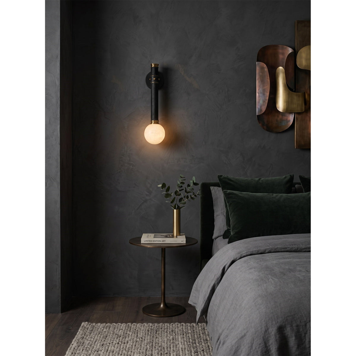 Threadline Alabaster Globe Wall Sconce