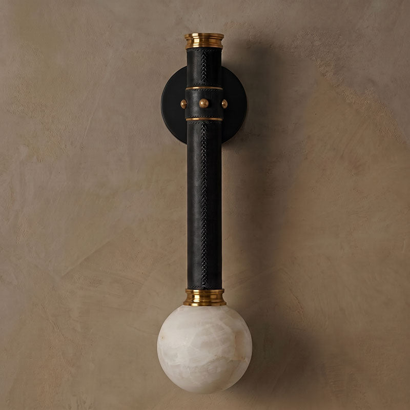 Threadline Alabaster Globe Wall Sconce