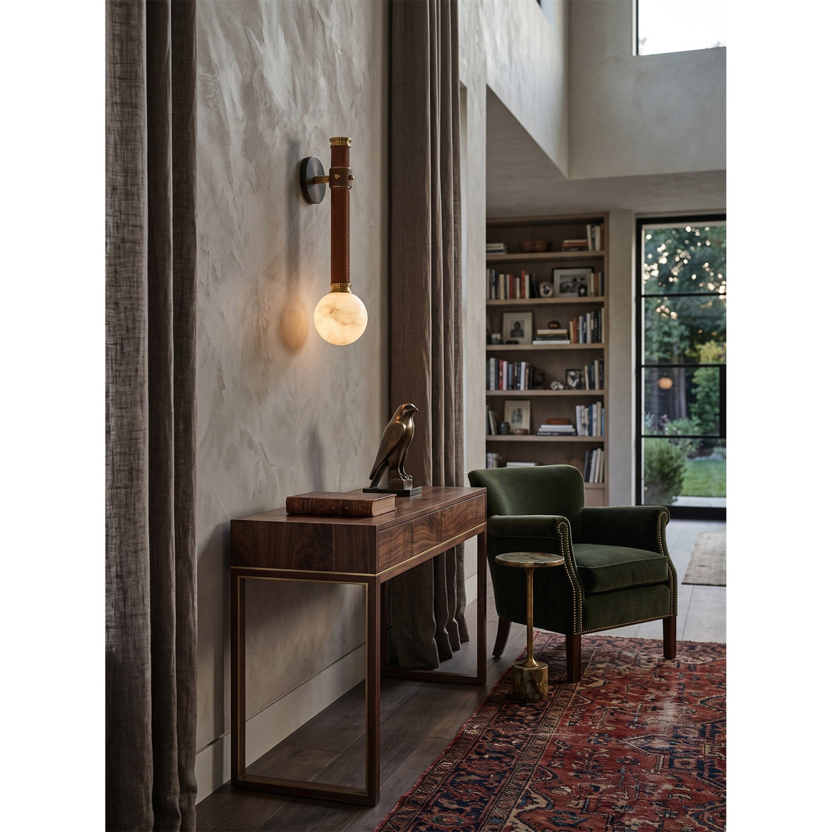Threadline Alabaster Globe Wall Sconce