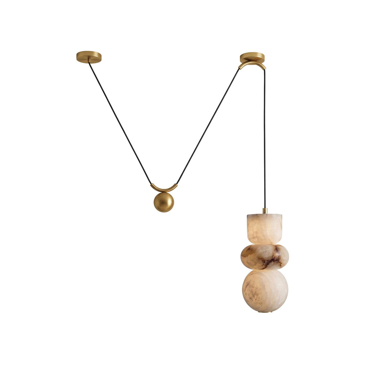 Totem Alabaster Counterweight Pendant Lamp