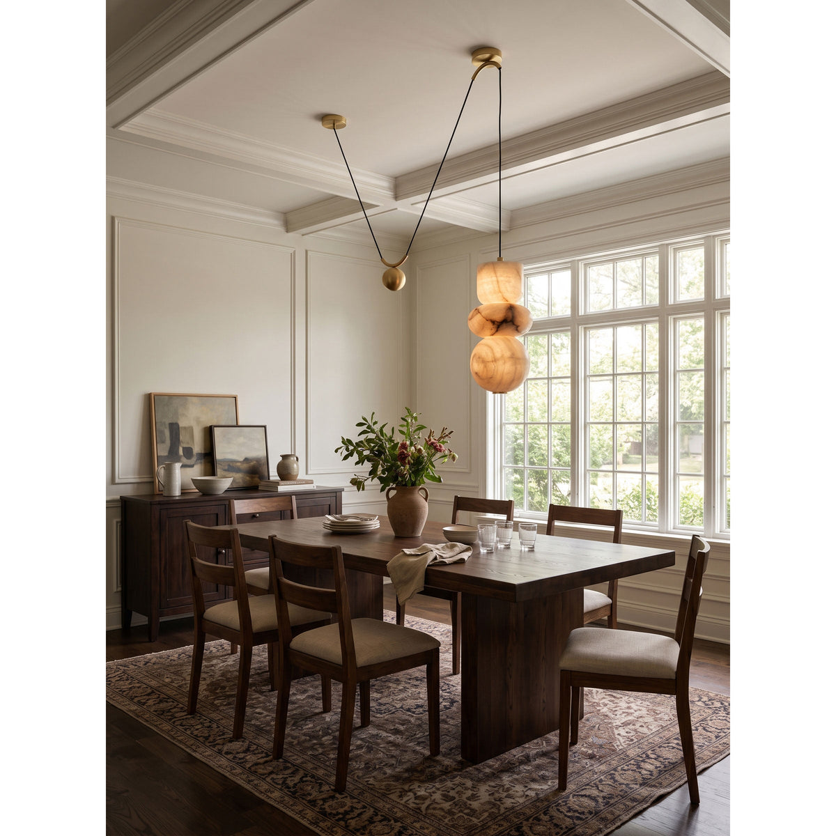 Totem Alabaster Counterweight Pendant Lamp