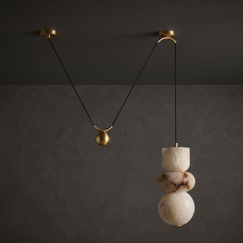 Totem Alabaster Counterweight Pendant Lamp