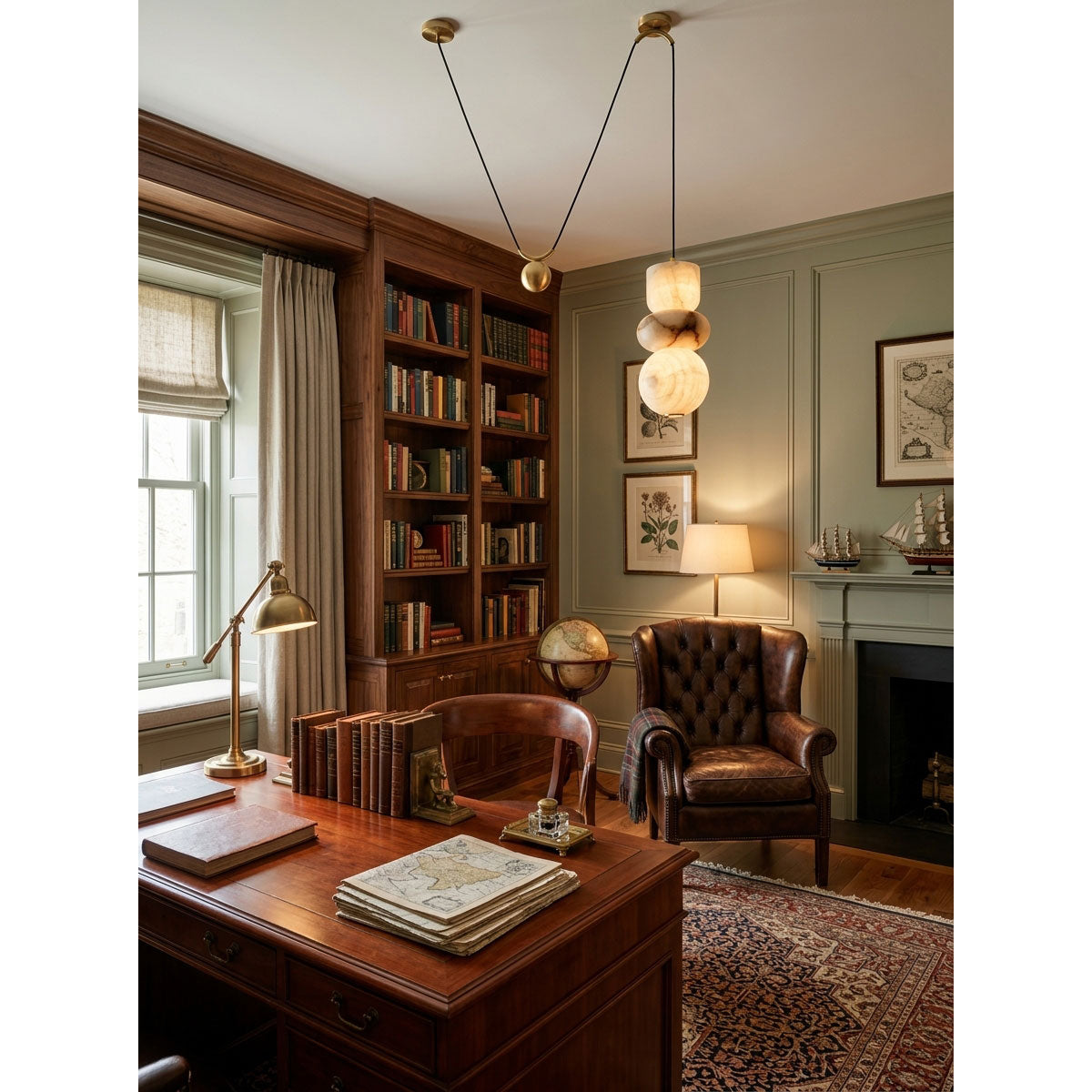 Totem Alabaster Counterweight Pendant Lamp