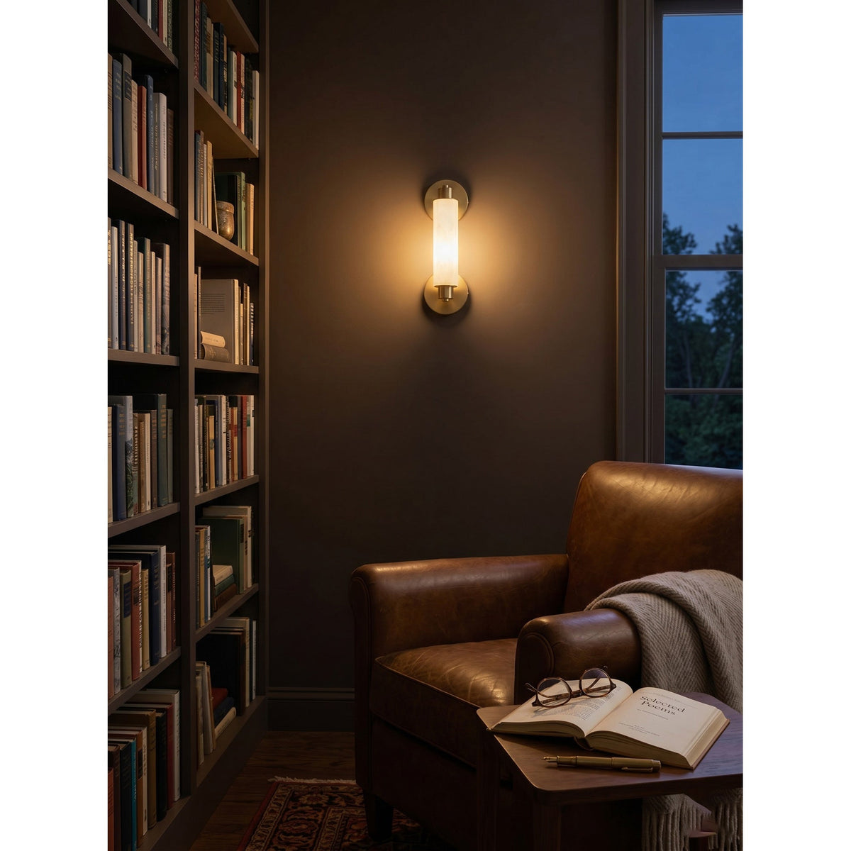 Tubular Alabaster Wall Sconce