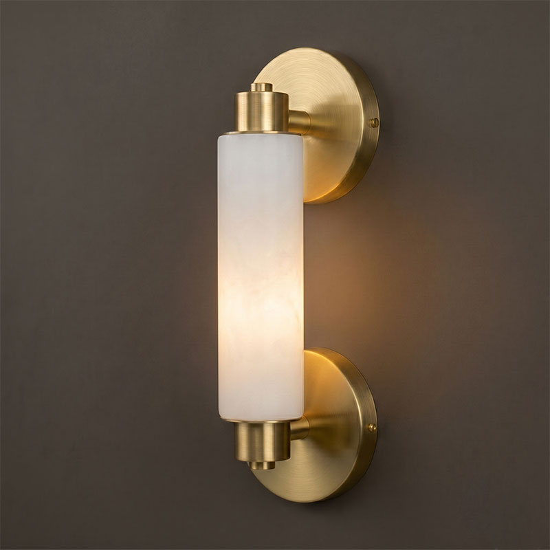 Tubular Alabaster Wall Sconce