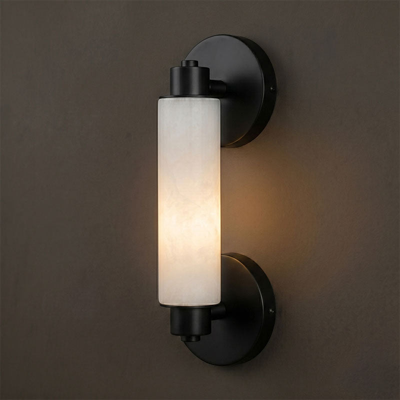 Tubular Alabaster Wall Sconce
