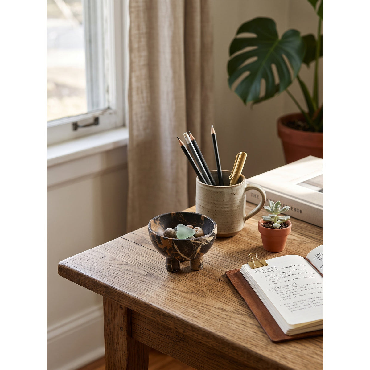 Tuscan Marble Footed Bowl