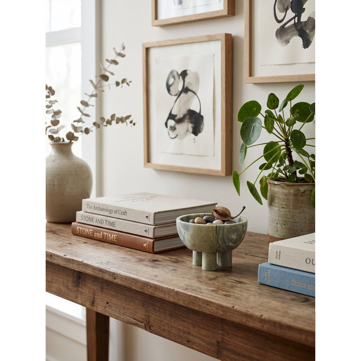 Tuscan Marble Footed Bowl