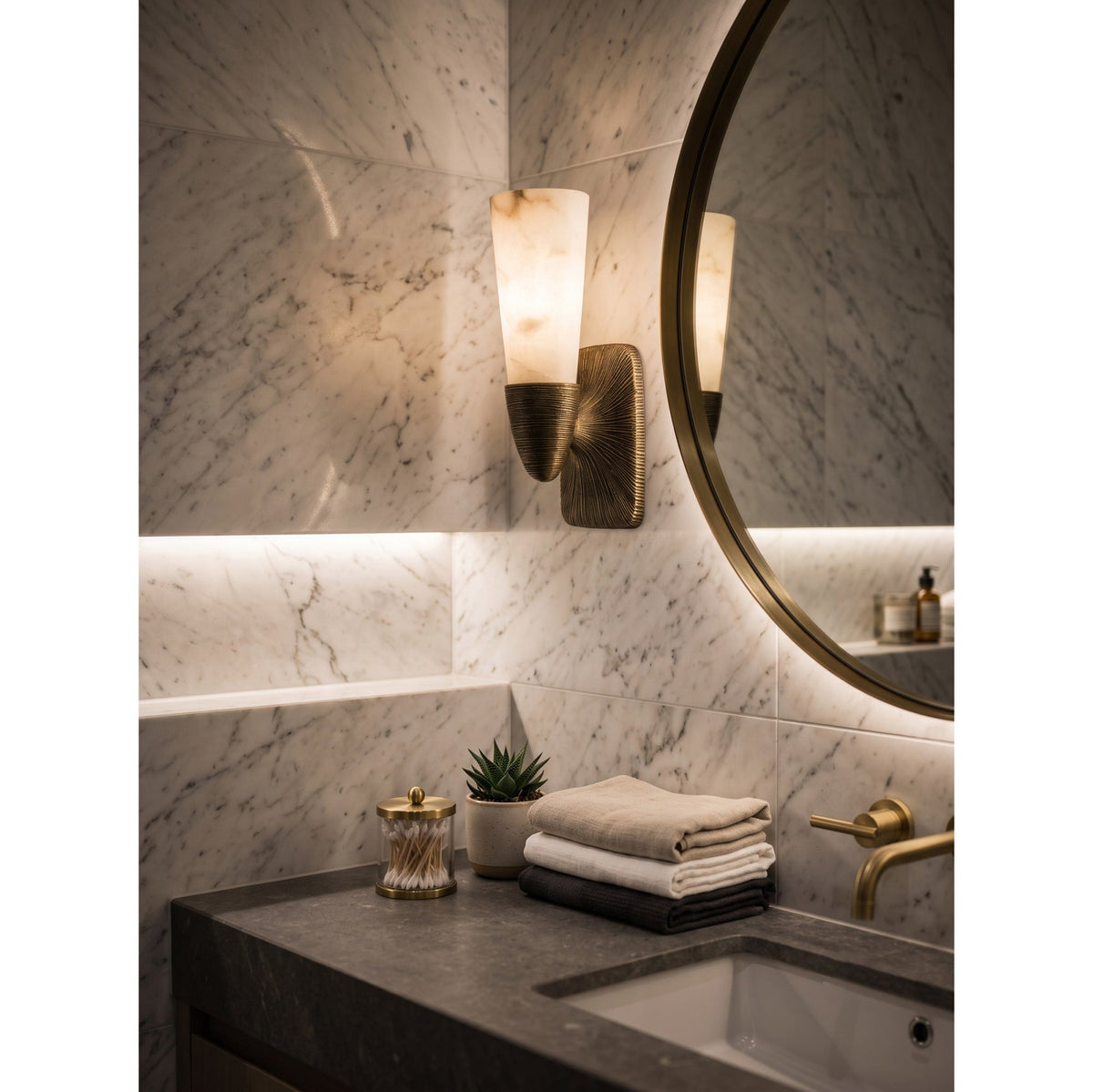 Twist Tapered Alabaster Wall Sconce