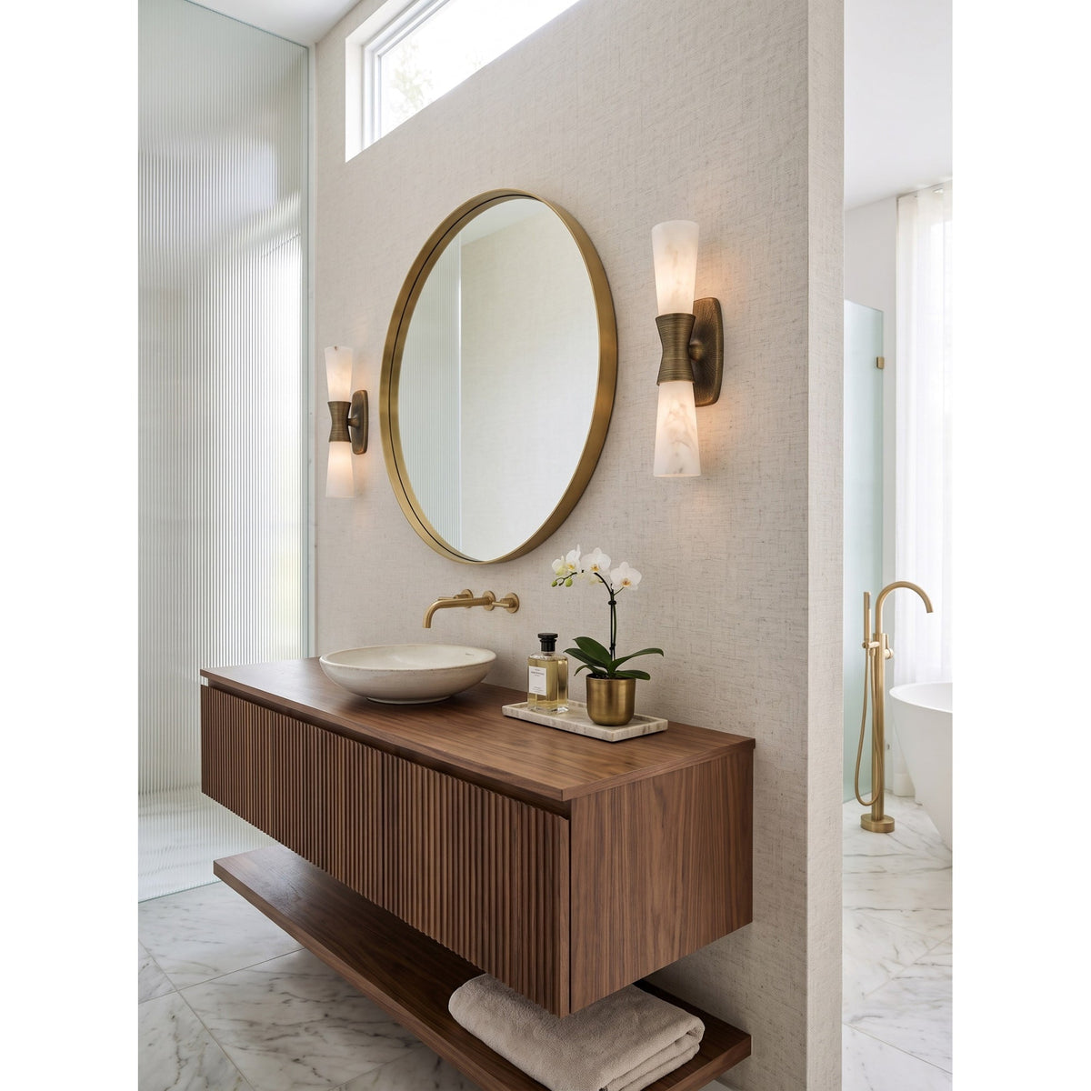 Twist Tapered Alabaster Wall Sconce