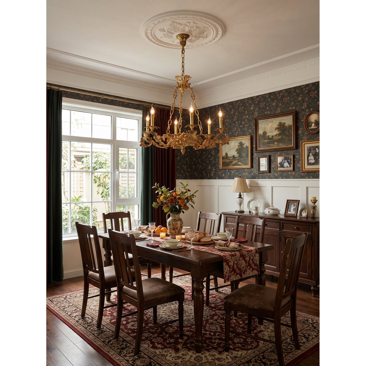 Valcourt Brass Scroll Chandelier