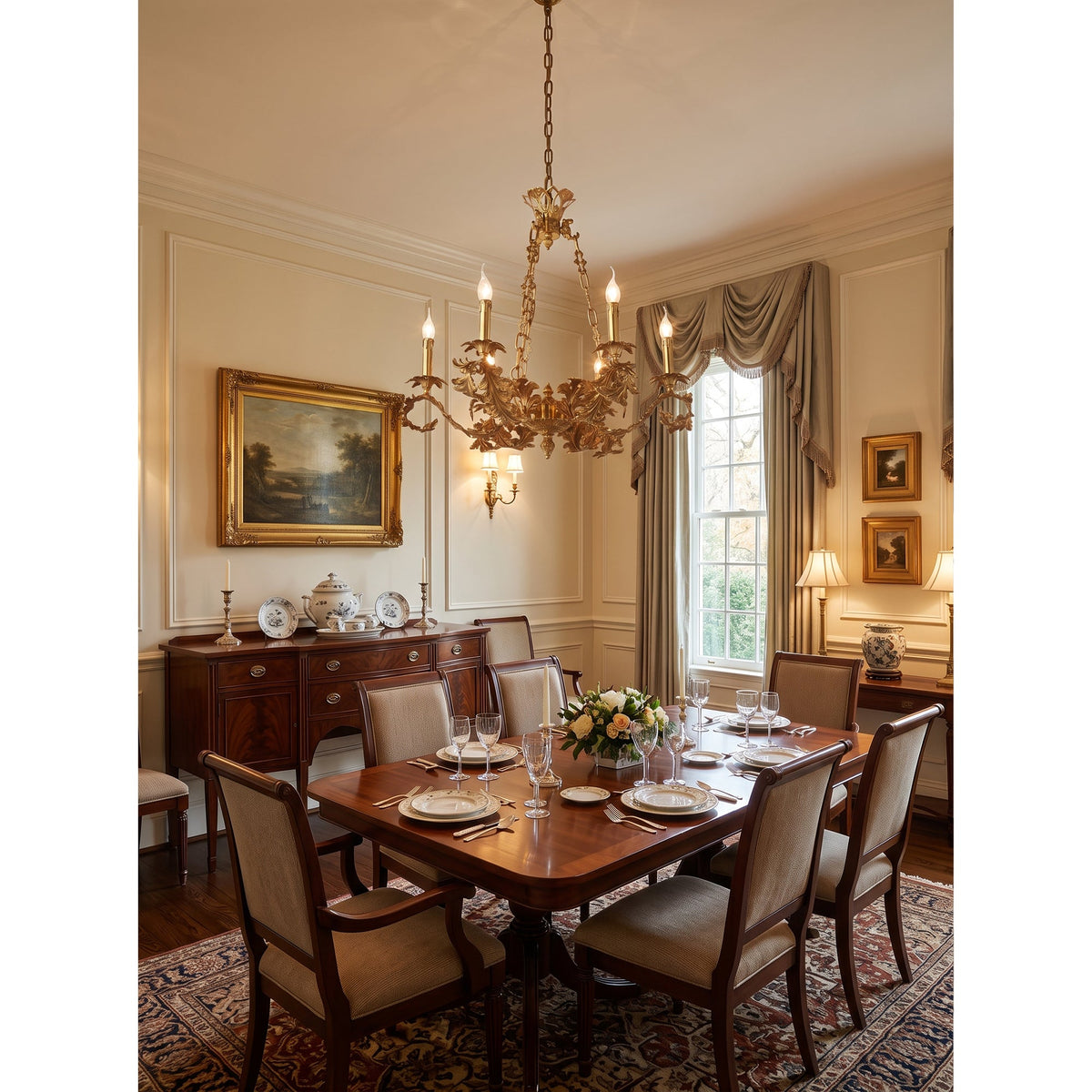Valcourt Brass Scroll Chandelier