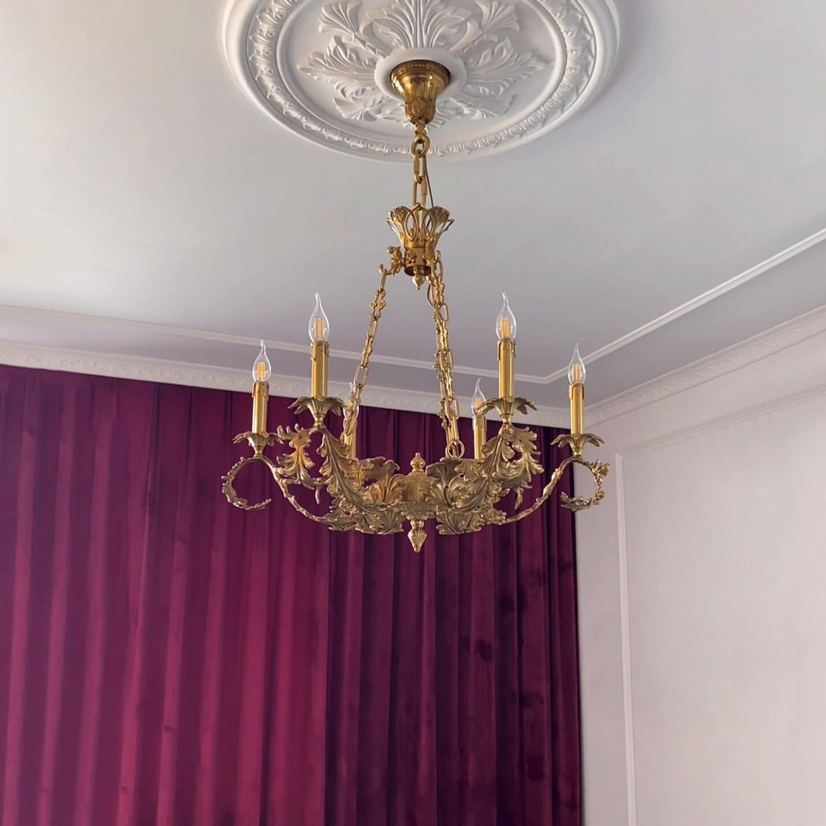 Valcourt Brass Scroll Chandelier