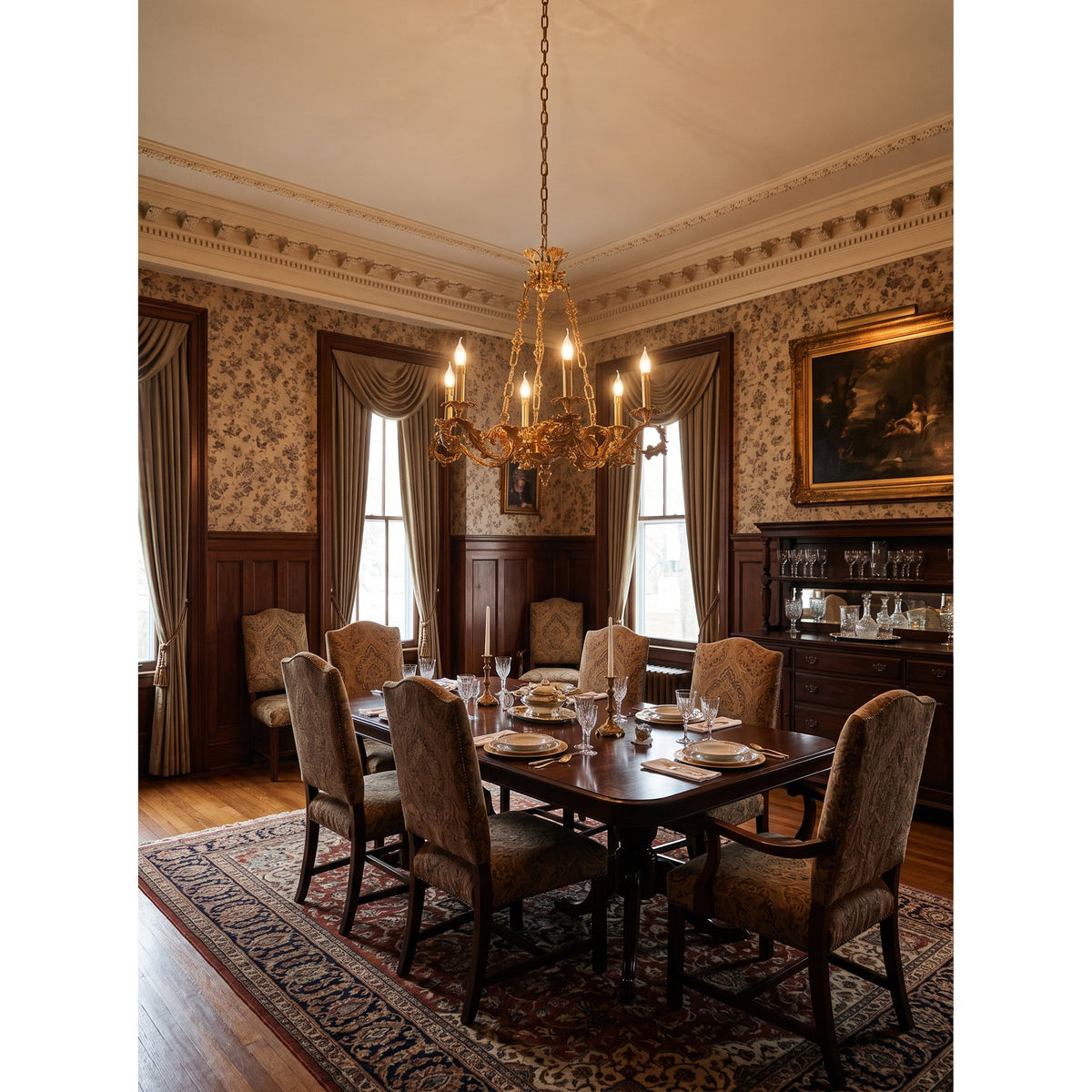 Valcourt Brass Scroll Chandelier