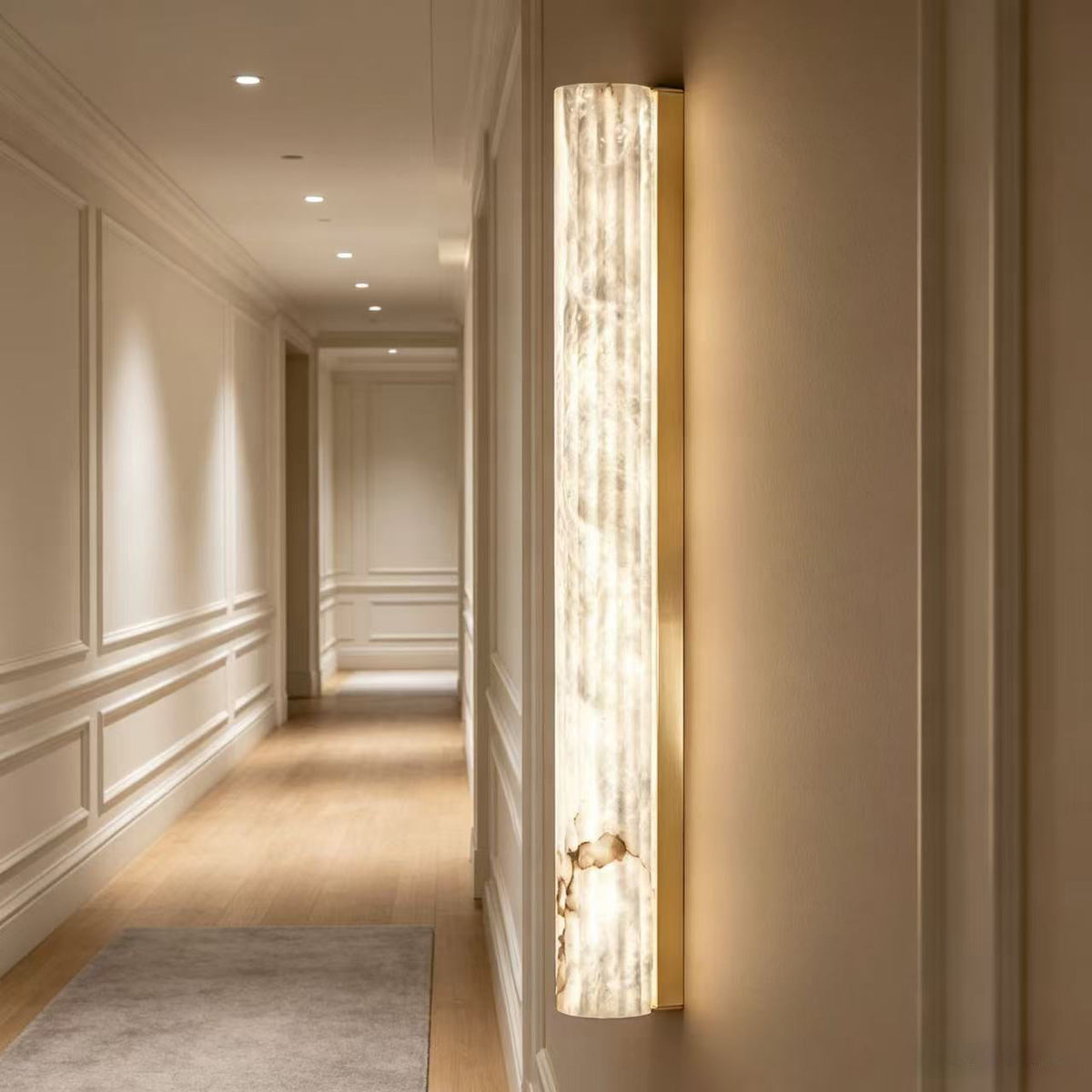 Vertical Alabaster Roller Wall Sconce