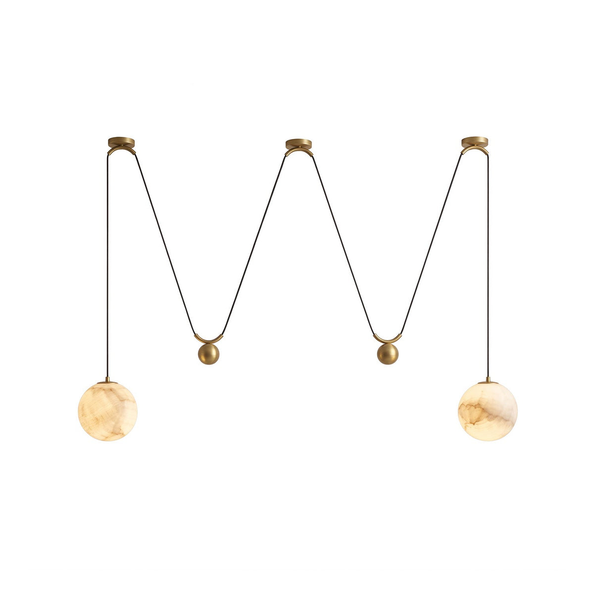 Vesper Alabaster Counterweight Pendant Lamp