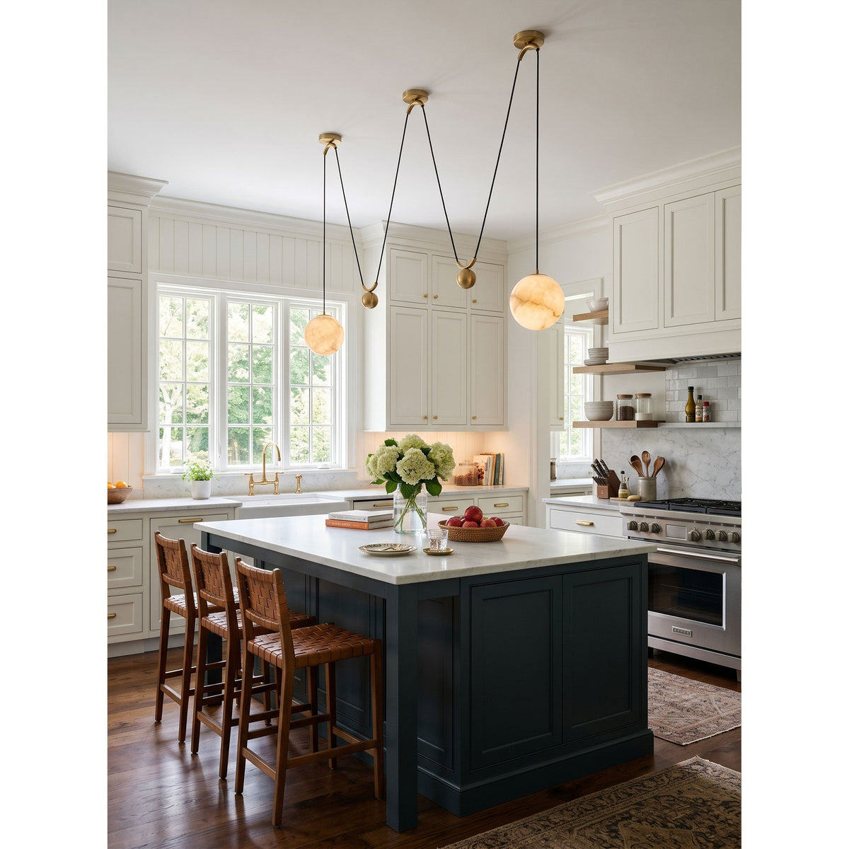 Vesper Alabaster Counterweight Pendant Lamp