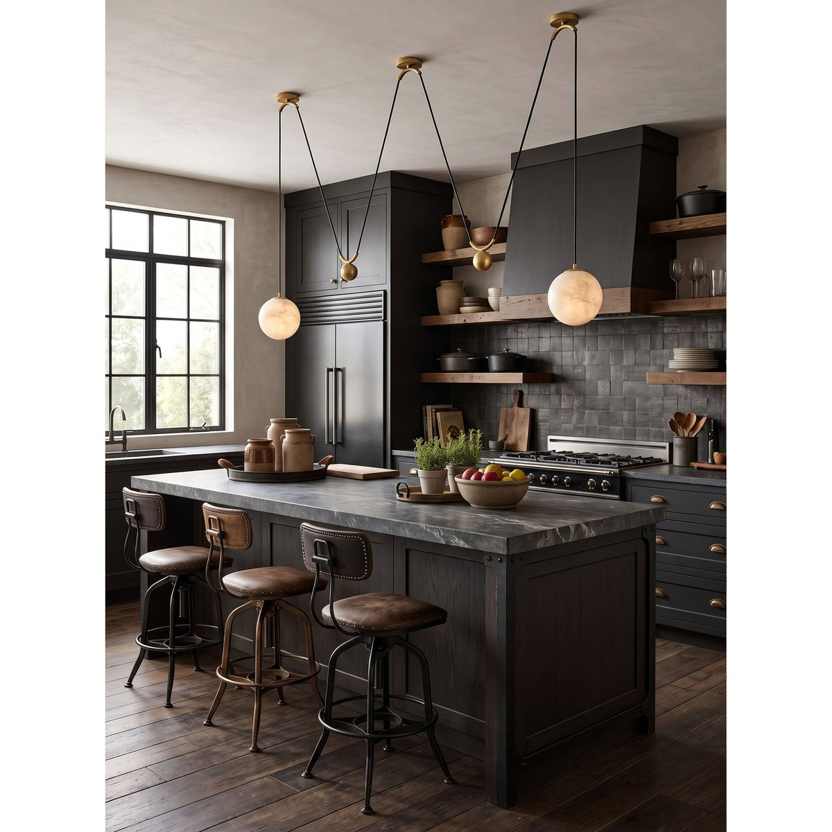Vesper Alabaster Counterweight Pendant Lamp