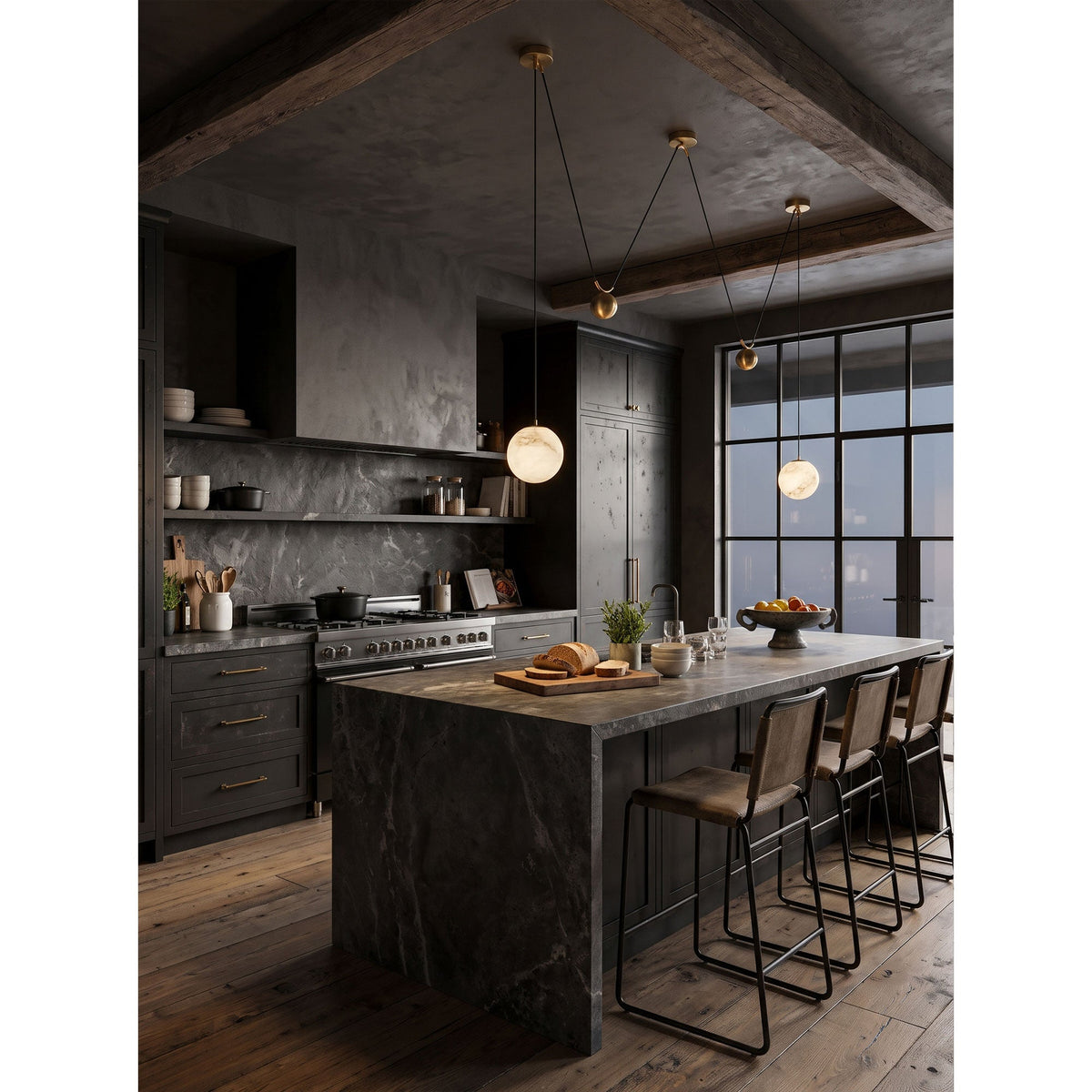 Vesper Alabaster Counterweight Pendant Lamp