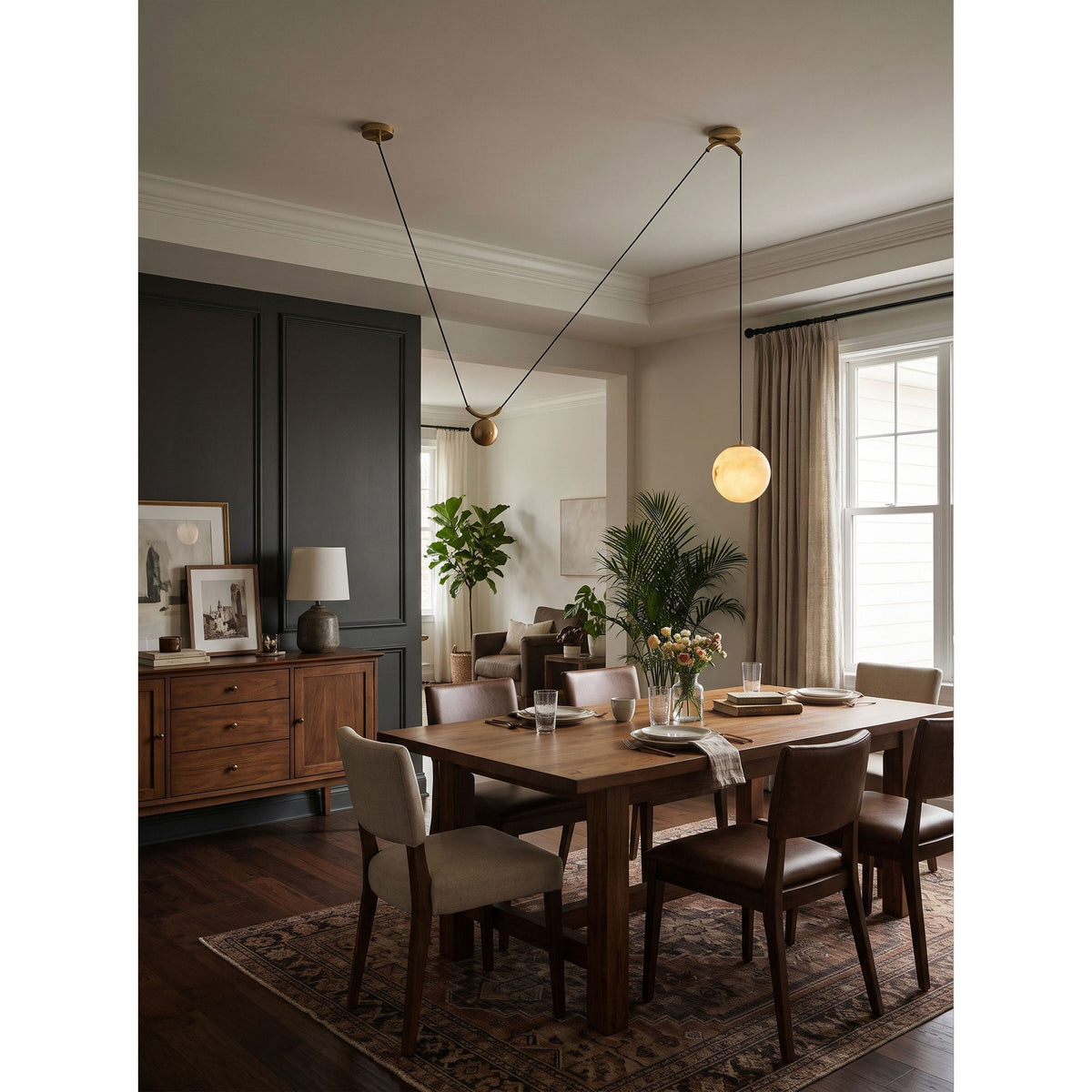 Vesper Alabaster Counterweight Pendant Lamp