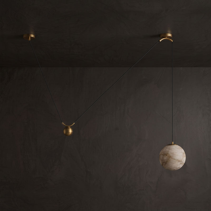 Vesper Alabaster Counterweight Pendant Lamp